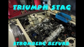 Triumph Stag Mk1 Stromberg carb removal, baseline and many issues