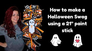 How to make a mesh wreath swag using a 21" paint stick