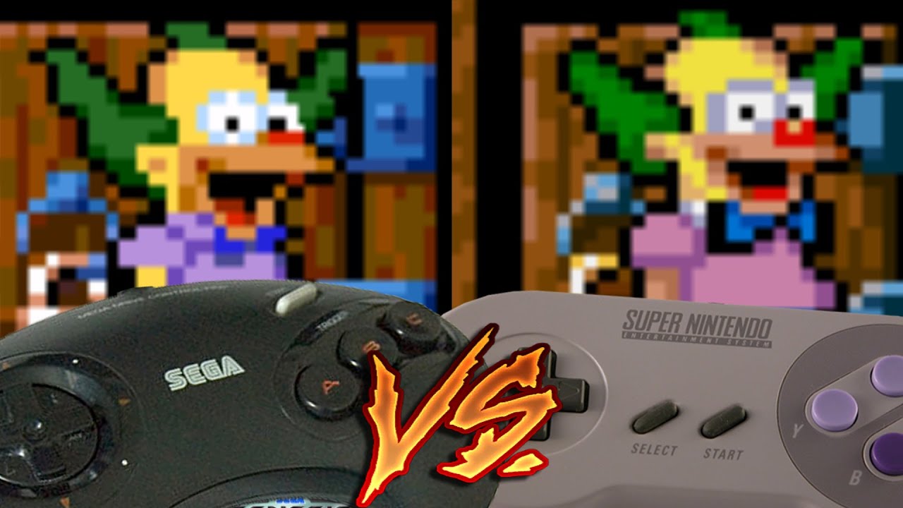 Sega Genesis Vs Super Nintendo - Krusty's Fun House - YouTube