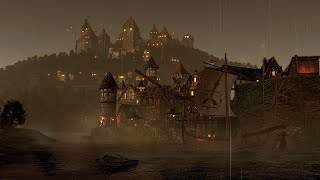 Rainy Night in Medieval Town 🏰 Immersive Ambience 🌙🌧 Relax and Sleep with Rain Sounds