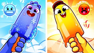 Let’s Learn Opposites☀️❄️Hot and Cold Song! Funny Kids Songs & Nursery Rhymes | Pit & Penny Stories