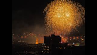 New years fireworks, Sofia city. Новогодишните фойерверки над София