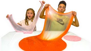 СЛАЙМ Челлендж Настя и Саша КОМУ повезёт в Slime Challenge