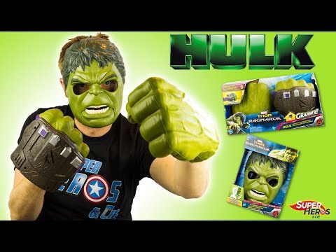 Marvel Hulk Smash FX Fists Out Mask Avengers Thor Ragnarok Toy Review  Hasbro 