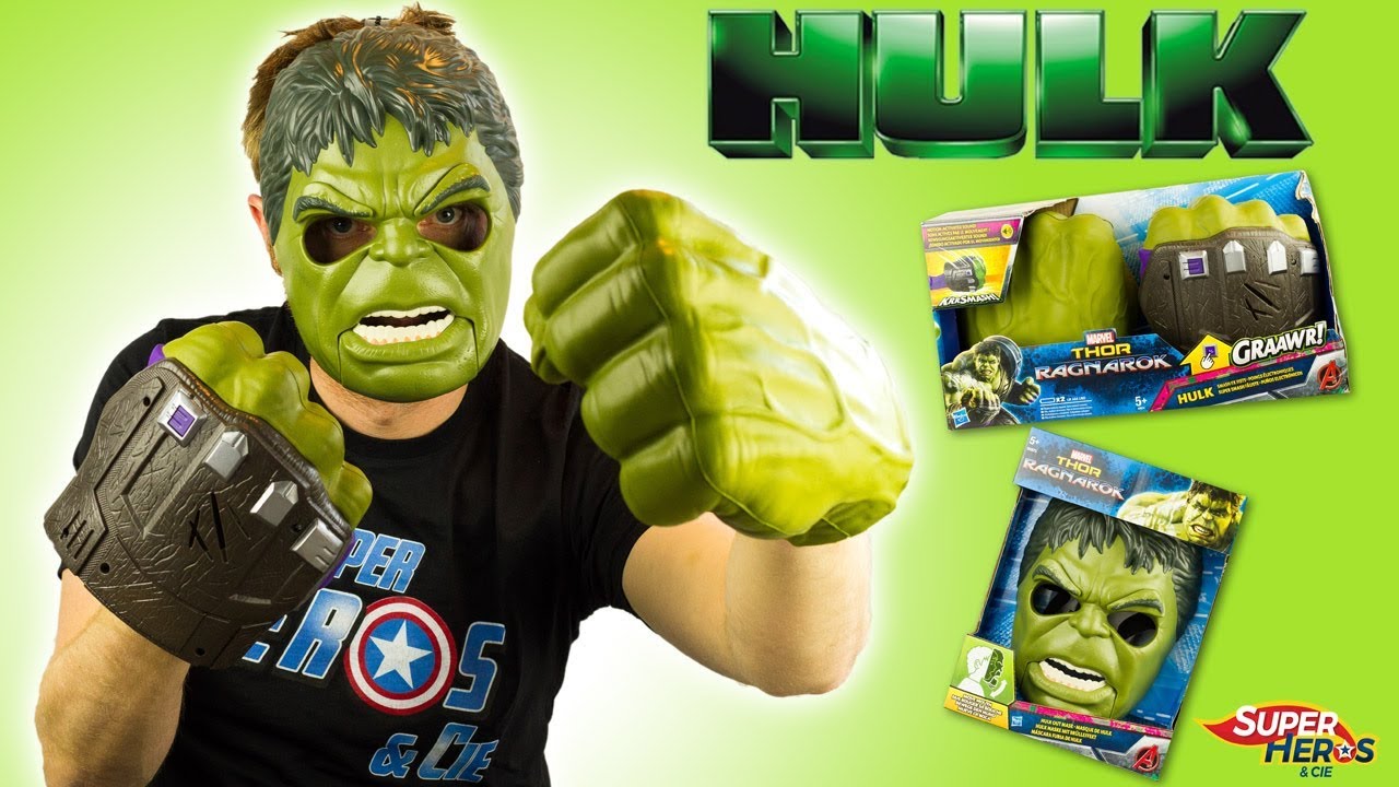 Marvel Hulk Smash FX Fists Out Mask Avengers Thor Ragnarok Toy Review  Hasbro 