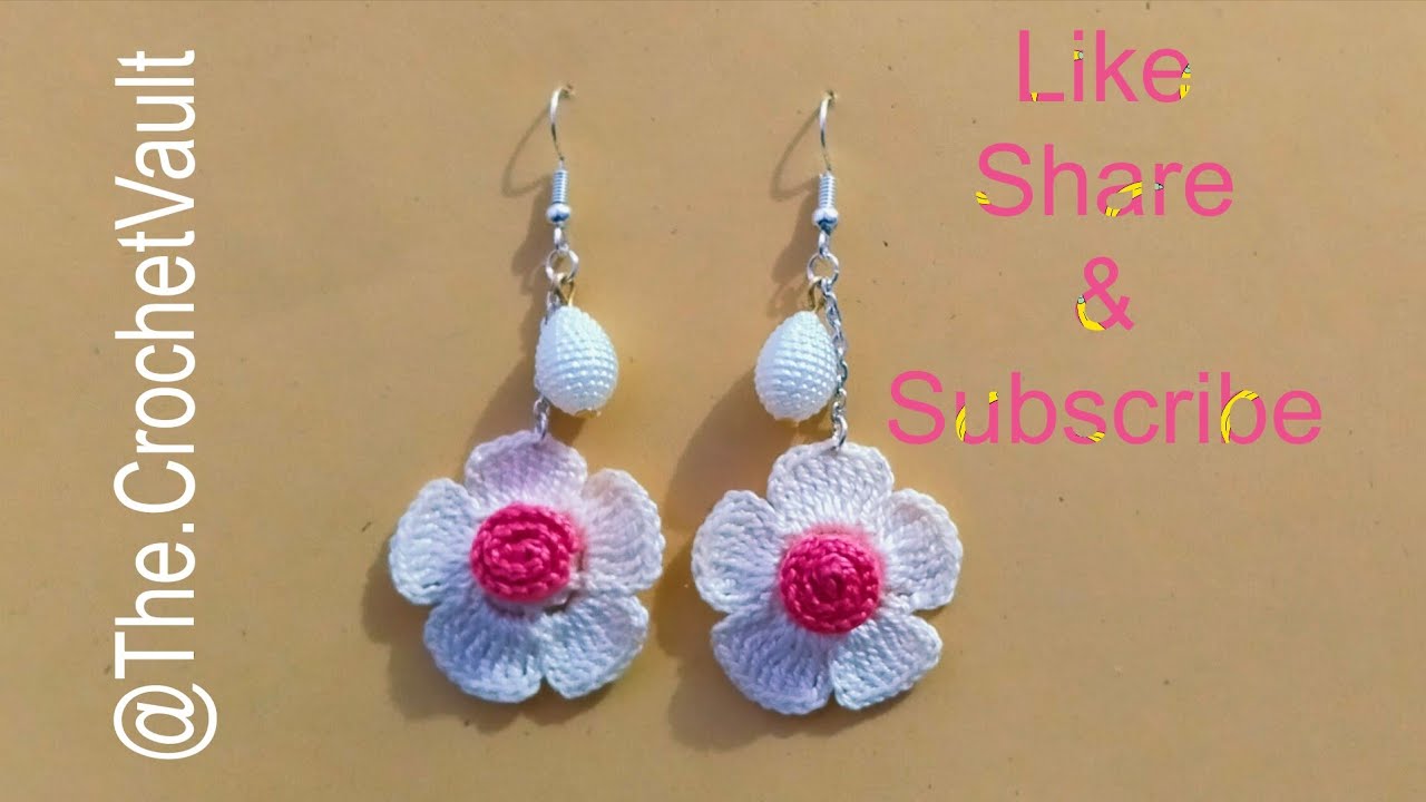 BEAUTIFUL CROCHET FLOWER EARRINGS || HANDMADE JEWELLERY #crochettutorial #stylishearrings #trending 