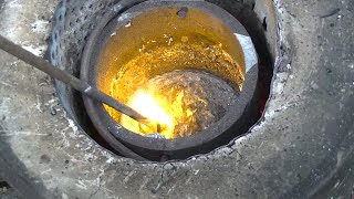 картинка: Закинул ,,крота,, в жидкий алюминий Что вышло Pipe cleaner in liquid aluminum