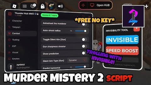 MURDER MYSTERY 2 Script And Fe Invisible Script *NO KEY* - Kill All, Fling All, Silent Aim