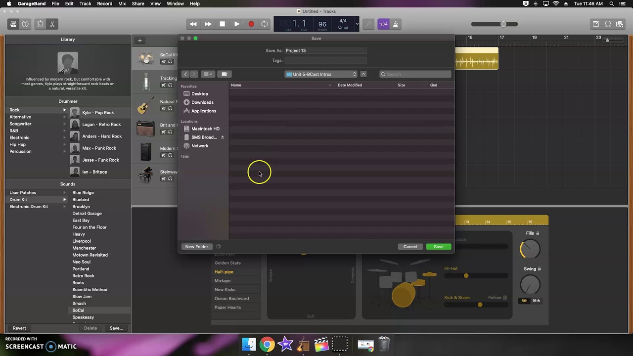 Step 1 Opening and Saving a Garageband File YouTube