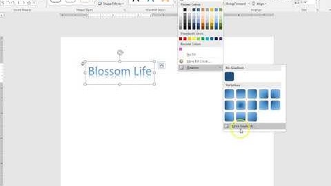 How to create gradient fill in office 2016