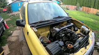Geo Tracker 2.0 engine swap PART 3(Removing the engine from the 03 Tracker)