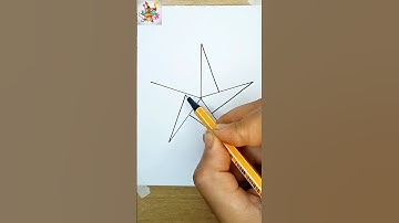 How to Draw a 3D Five Pointed Star   Easy Optical Illusion Art #3DStarDrawing#OpticalIllusionArt 1