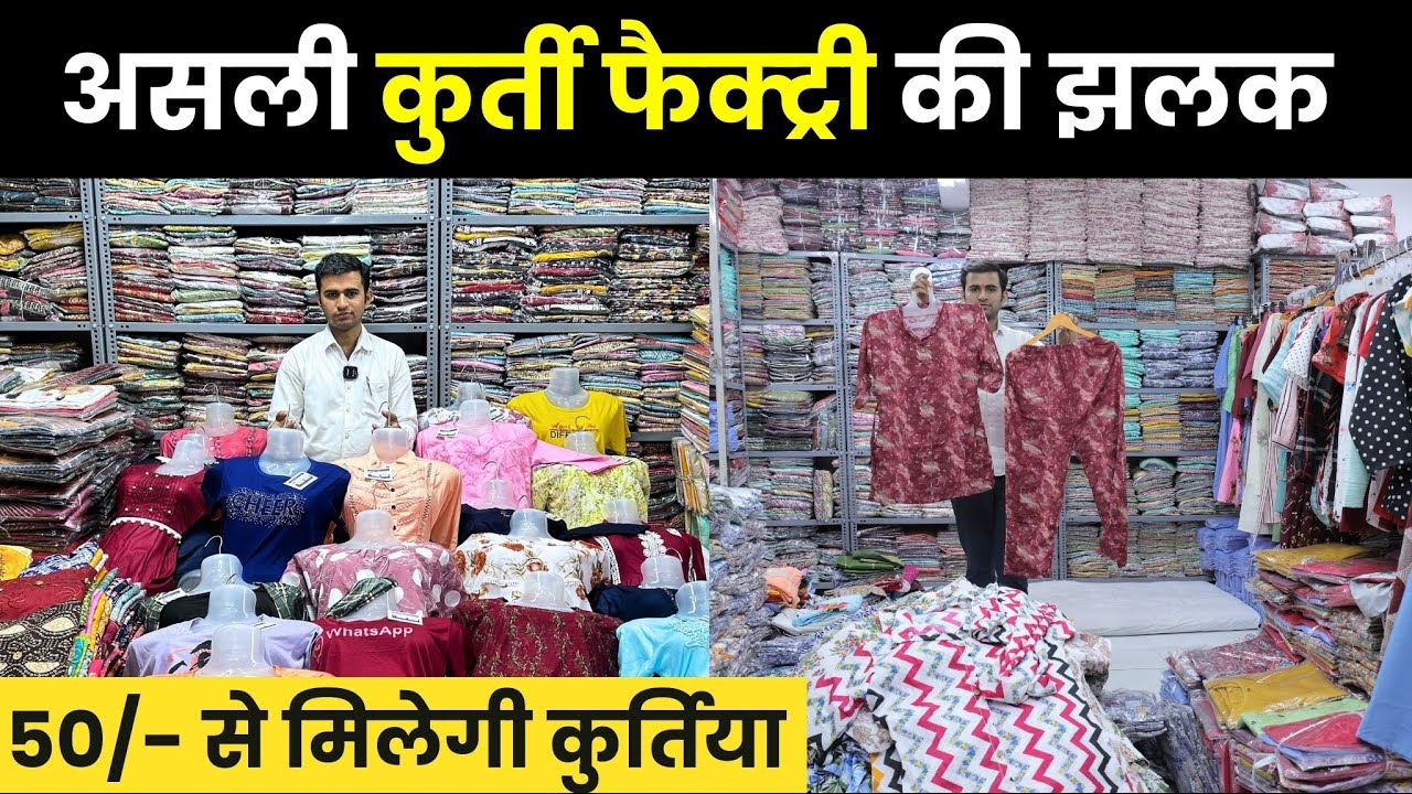सस्ती कुरती के सबसे बड़े सूरत मैन्युफैक्चरर सिर्फ़ 50/- से कुरतियाँ लेजाओ सूरत factory se | kurti