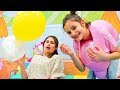 Balon Challenge. Ayşe ve Asu Ela ile eğlenceli balon oyunları! Komik çocuk videoları