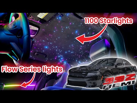 HOW TO INSTALL FIBER OBITC STARLIGHTS & AMBIENT LIGHTS ONTO A 392 DODGE CHARGER!!!