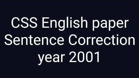 CSS past paper solution | CSS English paper | Sentence Correction year 2001