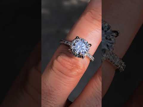 Round Petite Pave Style Lab Grown Diamond Engagement Ring ring video