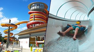 Very Long Body Slide (202 meters!!) Space Twister at Sonnentherme Lutzmannsburg (+ VR ride)