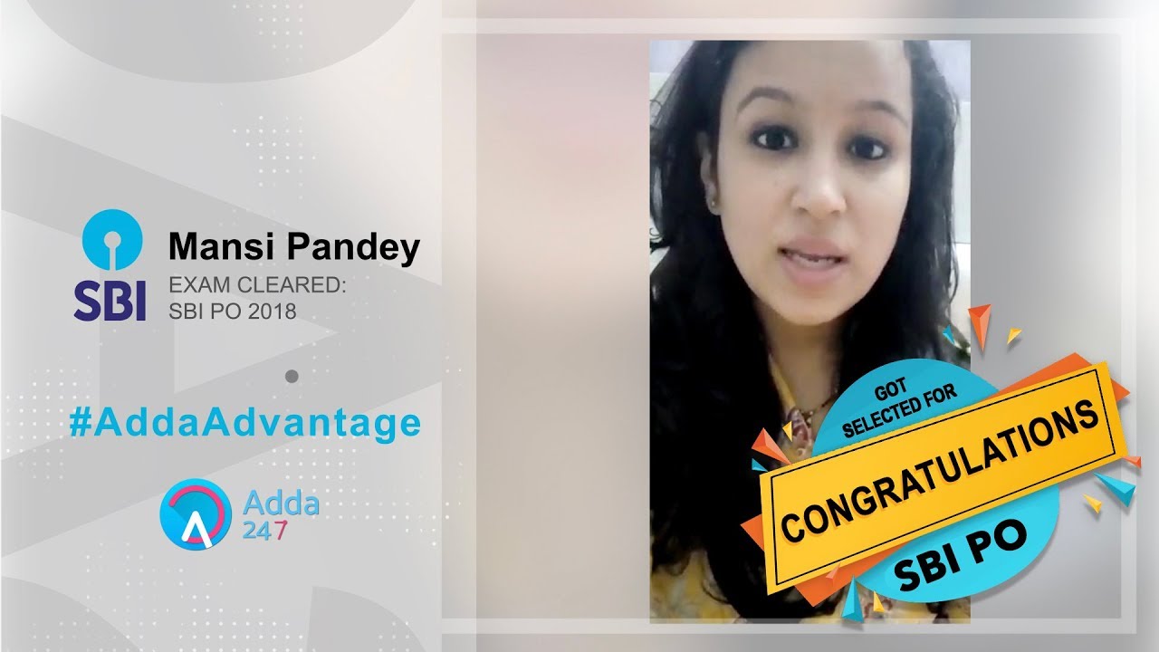 Congratulations | Selected SBI PO 2018 From Online Live Classes | Mansi Pandey