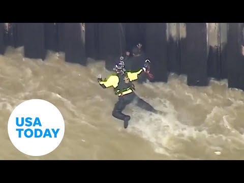 Man rescued by helicopter from Los Angeles River following storms | USA TODAY