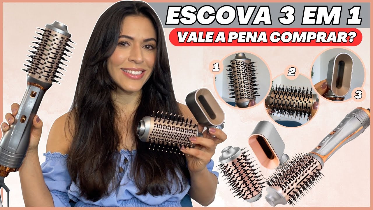ESCOVA SECADORA 3 EM 1 PHILCO MULTIFUNÇÕES: Resenha completa com testes [1300W, Bivolt] - PES19SG