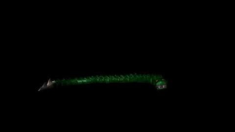 Snake animated in autodesk maya