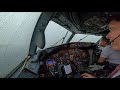 Piloting boeing 737800 through the worst weather ever  thunderstorm rain 