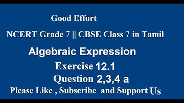 NCERT Grade 7 || CBSE Class 7  - Algebraic Expression Exercise 12.1 - Question 2,3,4 a in Tamil