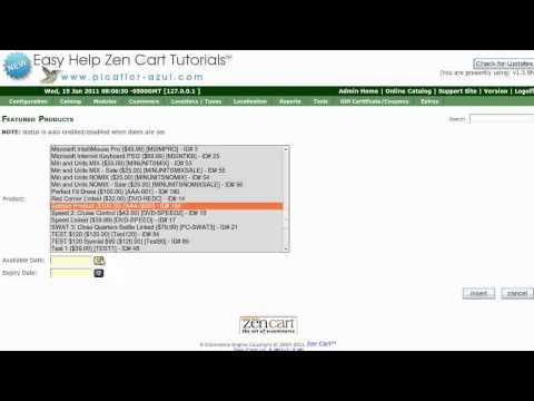 Easy Help Zen Cart Tutorial: How to Create a Featured product