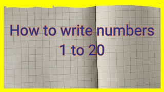 How to write numbers 1 to 20 in square book