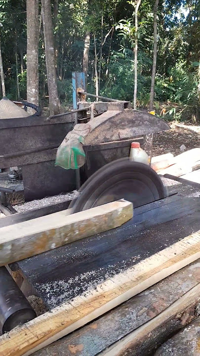 Mengolah kayu untuk dijadikan kasau #woodworking #woodsaw #splitwood