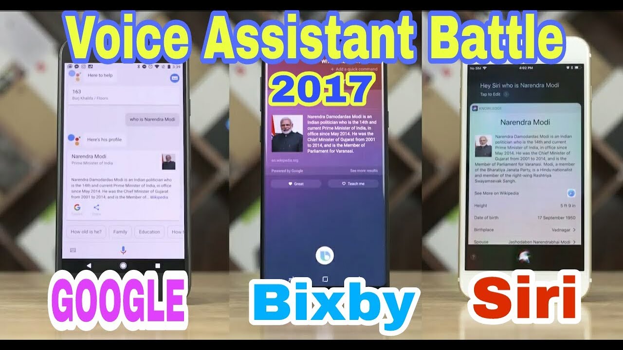 Bixby vs Siri vs Google Assistant Voice Control Battle 2017 voice control technology YouTube