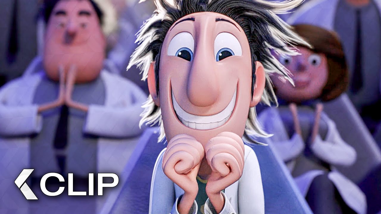 Flint intenta conseguir el Puesto de Inventor - LLUVIA DE HAMBURGUESAS 2 Clip