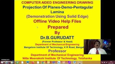 Projection Of Plane Surfaces -Demo- Problem 10- Pentagular Lamina- Session -5