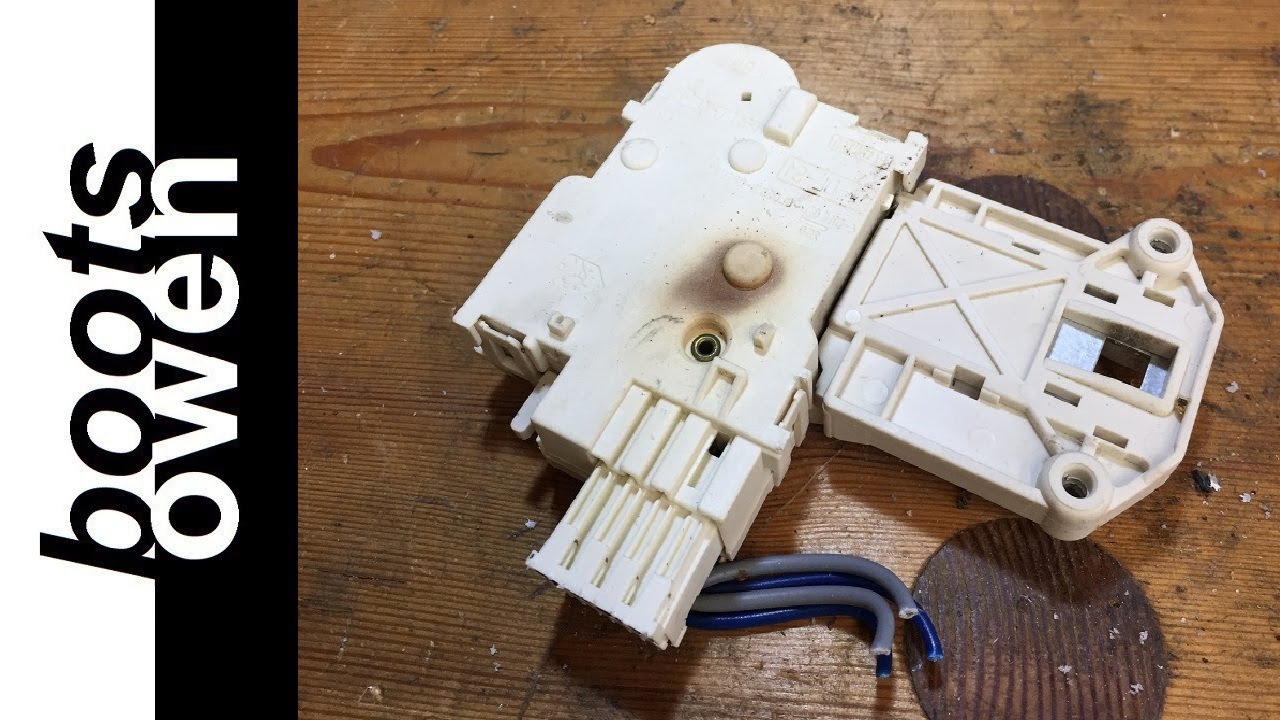 Washing machine door interlock scorched (fire damage?) AEG 16830