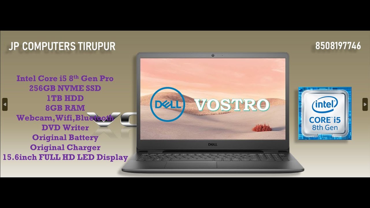 Dell Vostro 3580 / intel Core i5 8th Gen Pro / 256GB NVME / 1TB 