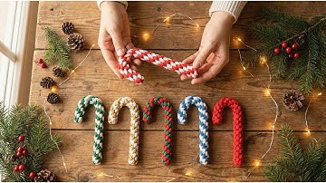 How I made ALL these Macrame Candy Canes in just 1 hour! 🎄