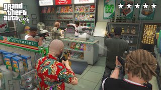 GTA 5 - Michael And Friends FIVE STAR SMG COP BATTLE! (GTA V Funny Moments)