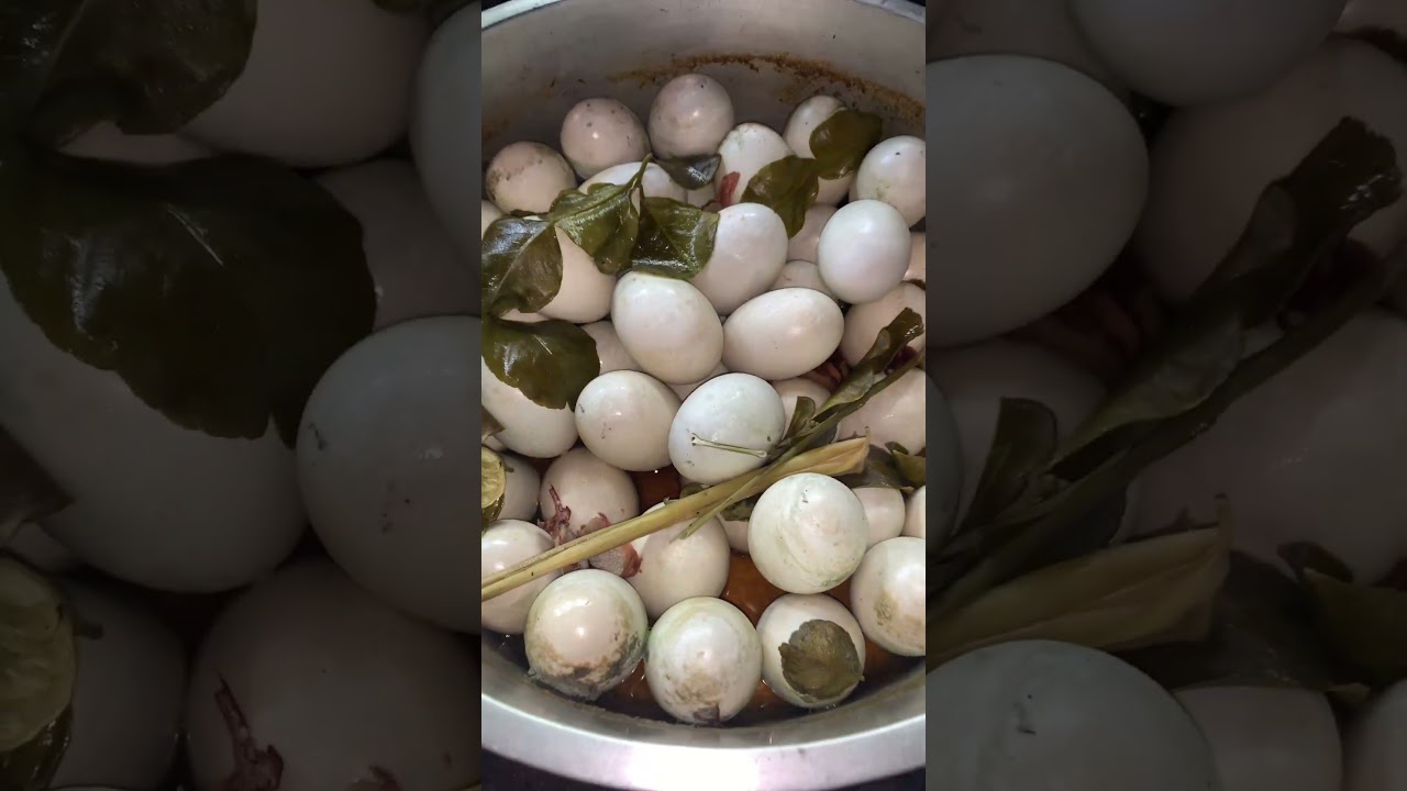 Boiled duck eggs in coconut water 
