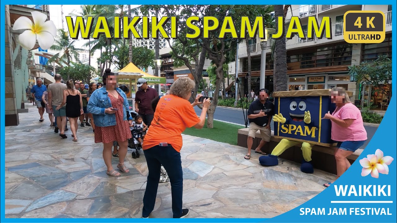 〖4K〗2022 Waikiki Spam Jam Festival at Waikiki Beach Walk Shopping Mall 2022 와이키키 스팸잼 페스티벌 장소 걷기