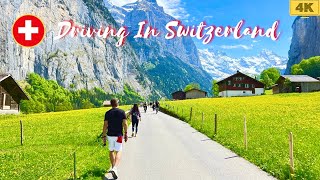 🇨🇭Driving In Switzerland 4K ! Wilderswil to Lauterbrunnen Valley road trip ! Swiss View