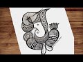 Ganesha mandala art  how to draw ganesha drawing  lord ganesha mandala art