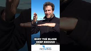 How to get maximal power when rowing by burying the blade during the drive