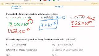 A1 8.4-8.6 Practice Quiz Video