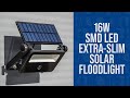 Sealey 16W SMD LED Extra-Slim Solar Floodlight with Wall Bracket - LED16S