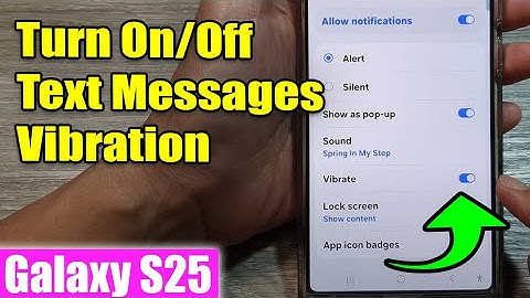 Galaxy S25/S25+/Ultra: How to Turn On/Off Text Messages Vibration
