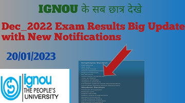IGNOU Dec_2022 Exam results big update || IGNOU New updates||@ignouinside