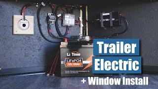 Moto Trailer Build PART 2 | Electric system and window installation #trvlhardgarage #toyhauler