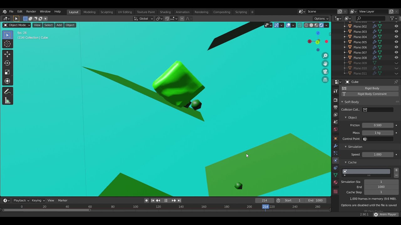 SOFTBODY SIMULATION V1 - minecraft slime [made with Blender]