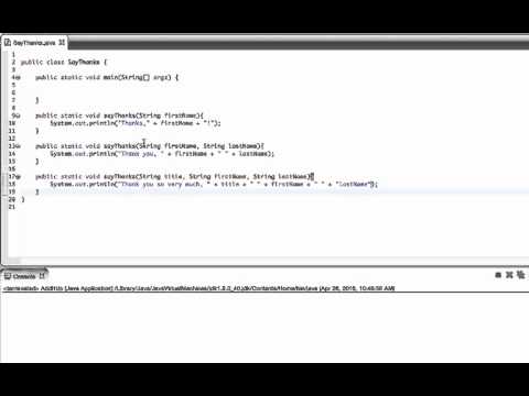 Overloading Methods in Java - Say Thanks Example